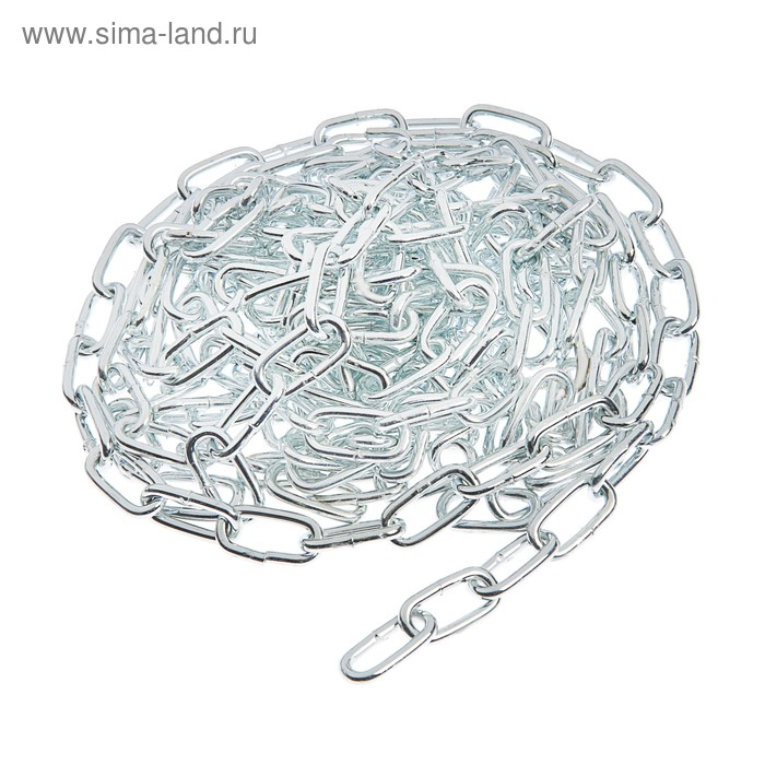 Цепь короткозвенная ТУНДРА krep, DIN766, диаметр 4 мм, сварная, оцинкованная, 5 м Цепь короткозвенная ТУНДРА krep, DIN766, диаметр 4 мм, сварная, оцинкованная, 5 м