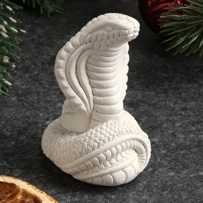 Новый год. Символ 2025. Фигура для раскраски  Новый год. Символ 2025. Фигура для раскраски "Змея Кобра малая" 6х4х4см