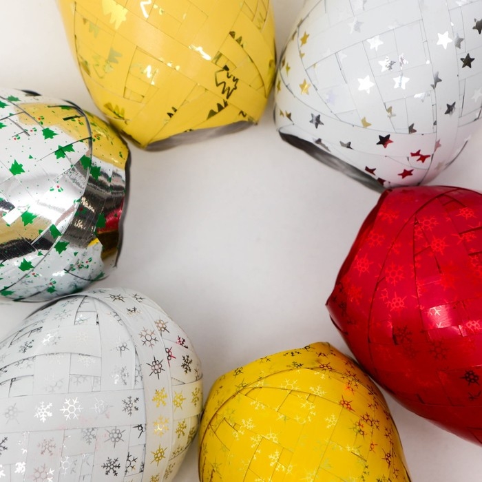 Новый год. Лента для декора и подарков новогодняя Новый год. Лента для декора и подарков новогодняя "С новый годом!" 0,5 см х 10 м, цвета МИКС.