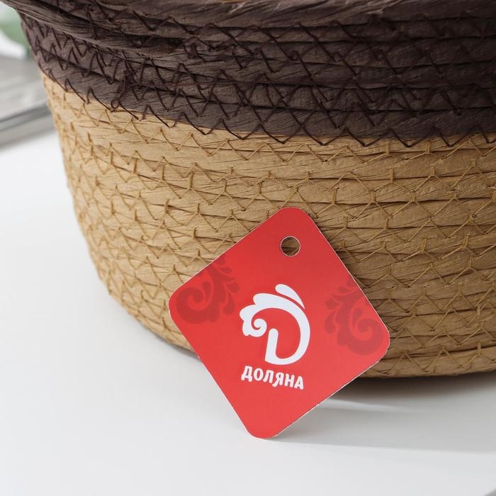 Корзина для хранения плетёная ручной работы Доляна &laquo;Гарден&raquo;, с ручками, 32&times;24&times;17 см, цвет коричневый