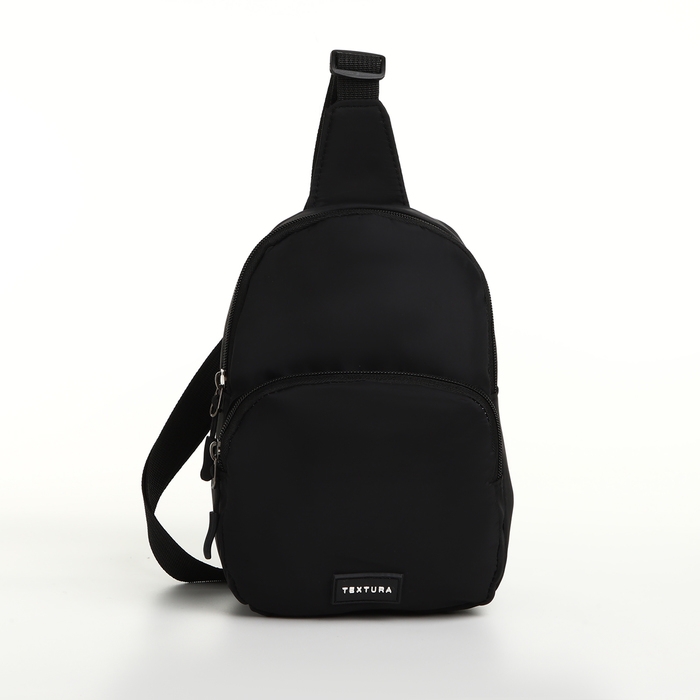Сумка-слинг на молнии TEXTURA, наружный карман, цвет чёрный Сумка-слинг на молнии TEXTURA, наружный карман, цвет чёрный