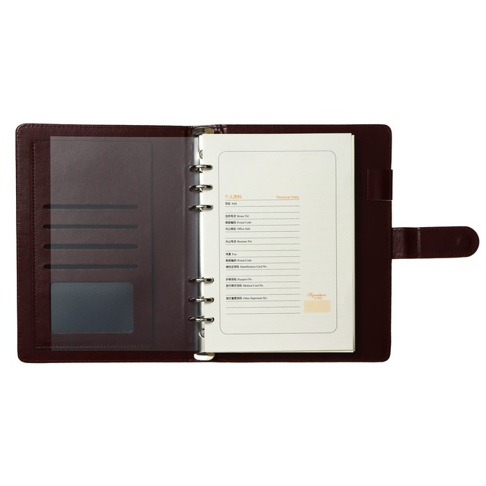 Органайзер на кольцах  Органайзер на кольцах "Классика" А5, 96 листов в линейку с ремешком, МИКС