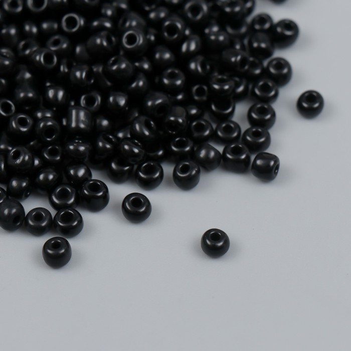 Бисер стекло 6/0  Бисер стекло 6/0 "Чёрный" 450 гр