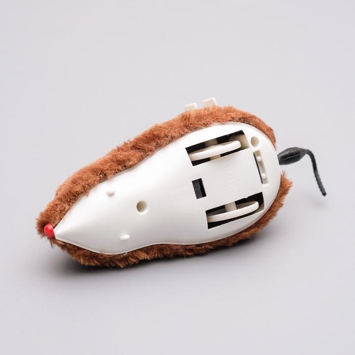 Мышь заводная меховая, 12 см, коричневая Мышь заводная меховая, 12 см, коричневая