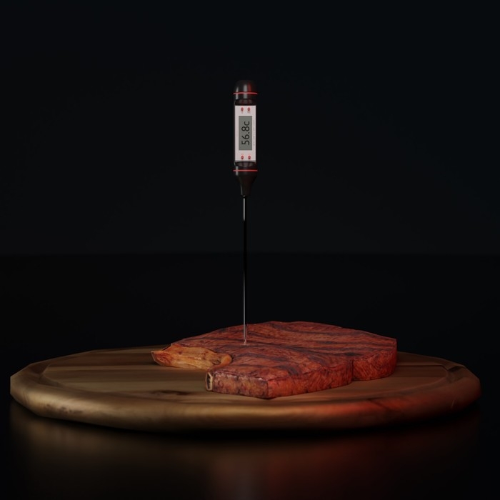 Термометр (термощуп) для пищи электронный на батарейках Доляна, в коробке