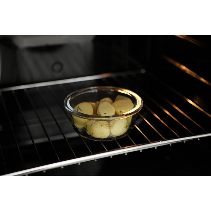 Контейнер из жаропрочного стекла круглый Cook and Freeze, 900 мл, 18×7 см, цвет МИКС