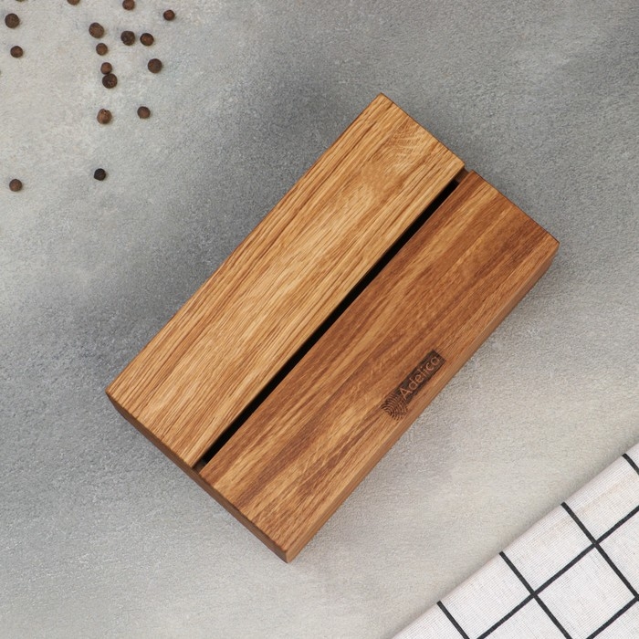 Салфетница-органайзер кухонный Adelica, 2в1, с отделением под чай и специи, 21×12×5,5 см, дуб Салфетница-органайзер кухонный Adelica, 2в1, с отделением под чай и специи, 21×12×5,5 см, дуб