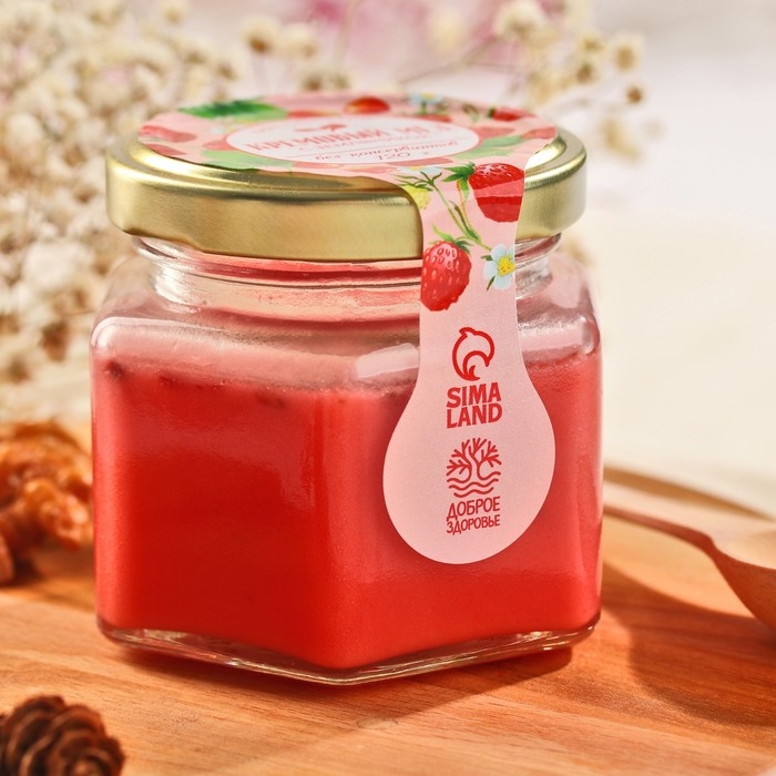 Мёд кремовый «Земляника», с земляникой, 120 г. Мёд кремовый «Земляника», с земляникой, 120 г.