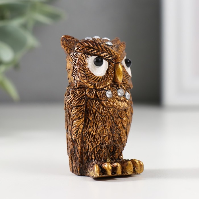 Сувенир полистоун Сувенир полистоун "Филин кофейный" стразы 4,8х2,2х1,8 см