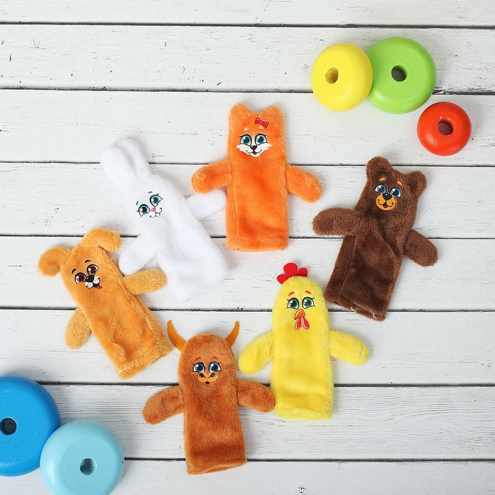 Пальчиковый театр «Заяц и лисичка», набор: 6 персонажей, сценарий Пальчиковый театр «Заяц и лисичка», набор: 6 персонажей, сценарий