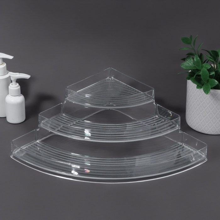 Органайзер для хранения, 3 секции, 26 × 26 × 10 см, цвет прозрачный