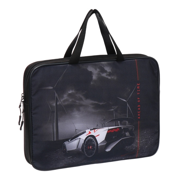 Папка с ручками текстильная А4, 370 х 280 х 60 мм, Stavia Папка с ручками текстильная А4, 370 х 280 х 60 мм, Stavia "Машина"