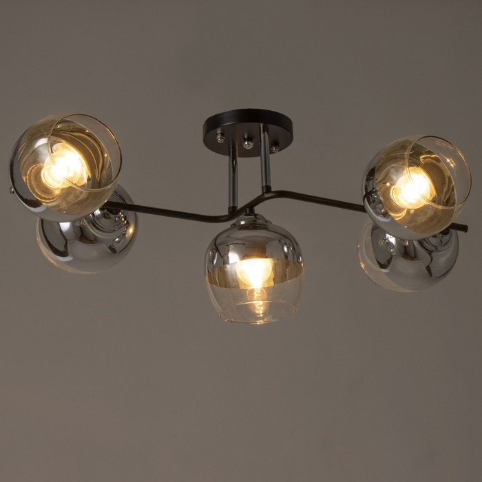 Люстра Люстра "Джина" 5хЕ27 40Вт чёрно-хромовый 60х42х27 см BayerLux