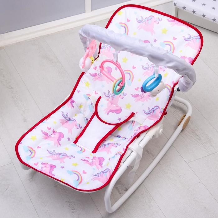 Шезлонг - качалка для новорождённых «Волшебная пони», игровая дуга, игрушки МИКС Шезлонг - качалка для новорождённых «Волшебная пони», игровая дуга, игрушки МИКС