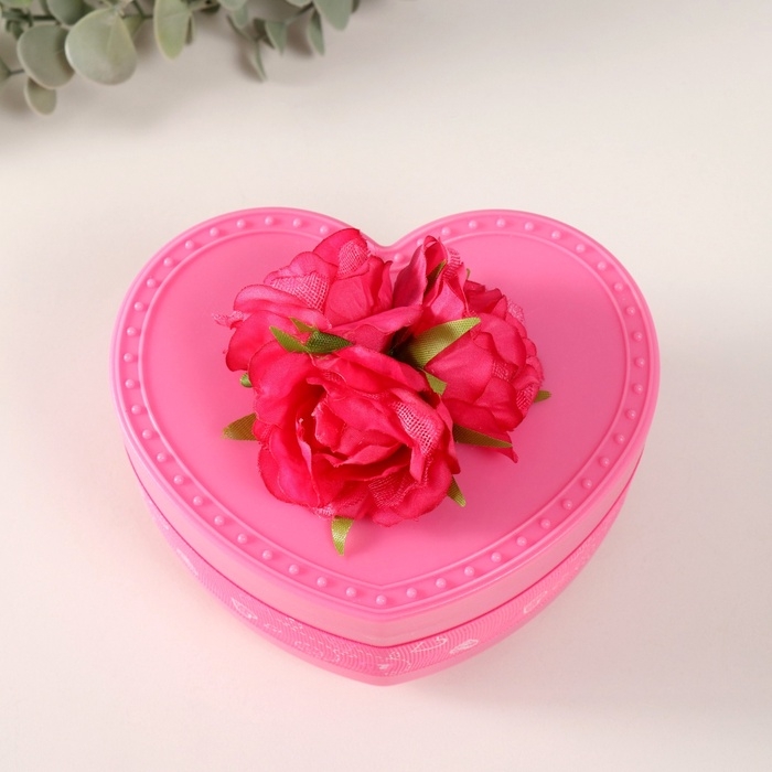 Шкатулка музыкальная механическая Шкатулка музыкальная механическая "Нежные розы" малиновая 12х13,5х10,5 см