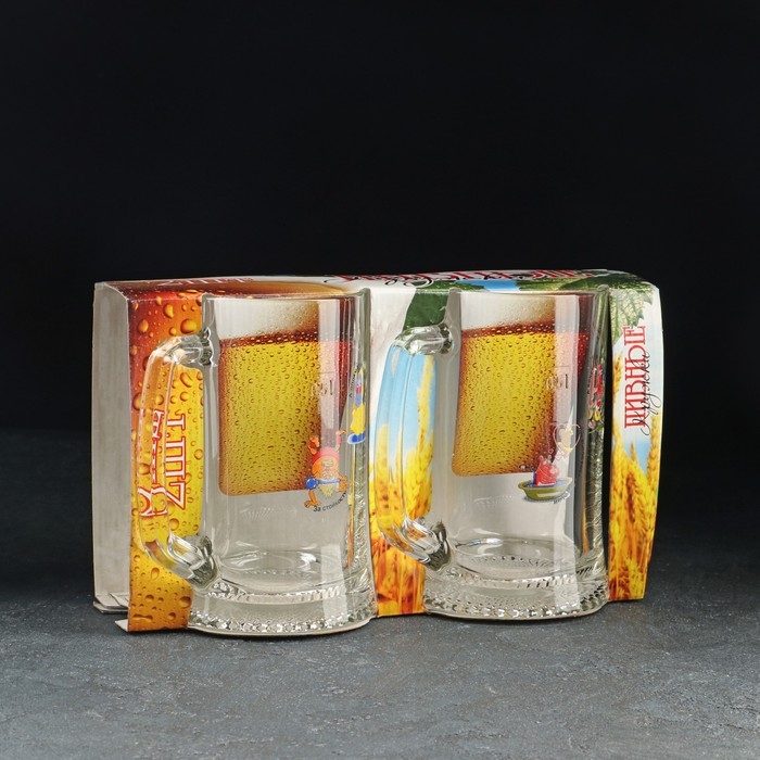 Набор кружек для пива «Приколисты», 500 мл, 2 шт, рисунок МИКС