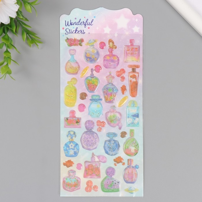 Наклейки для творчества пластик Наклейки для творчества пластик "Волшебные пузырьки" 9,3х20,4 см