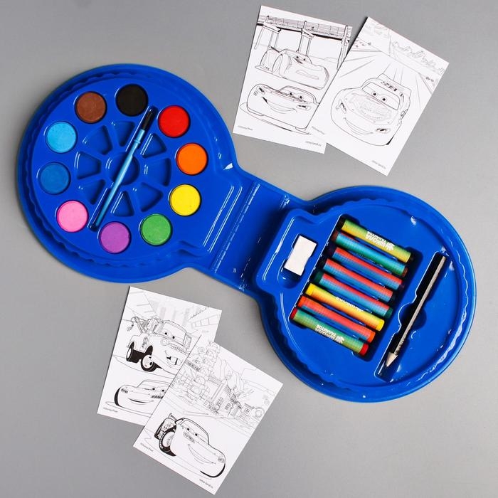 Набор для рисования, 20 предметов Набор для рисования, 20 предметов "Самый быстрый", Тачки