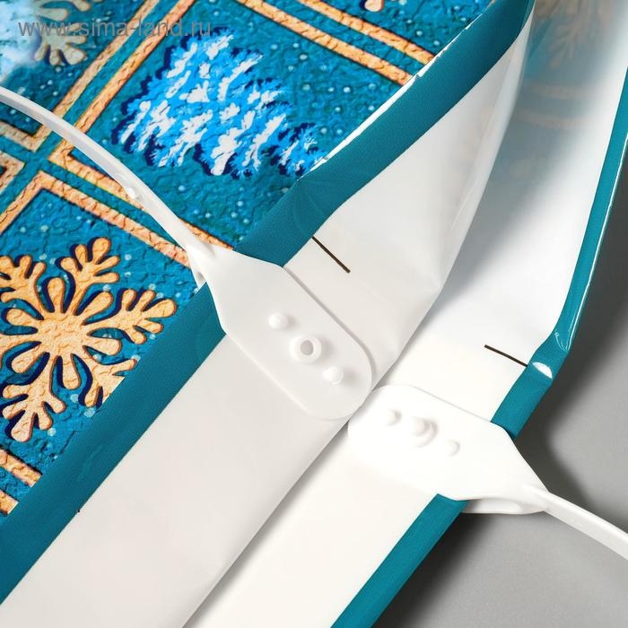 Новый год. Пакет Новый год. Пакет "Бирюза", полиэтиленовый с пластиковой ручкой, 38х35 см.