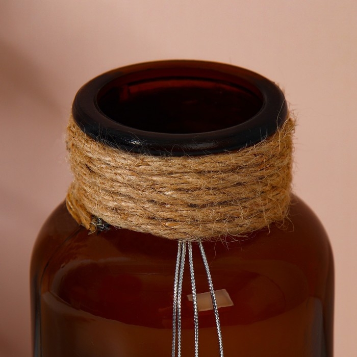 Ваза для цветов стекло, коричневая, 500 мл.