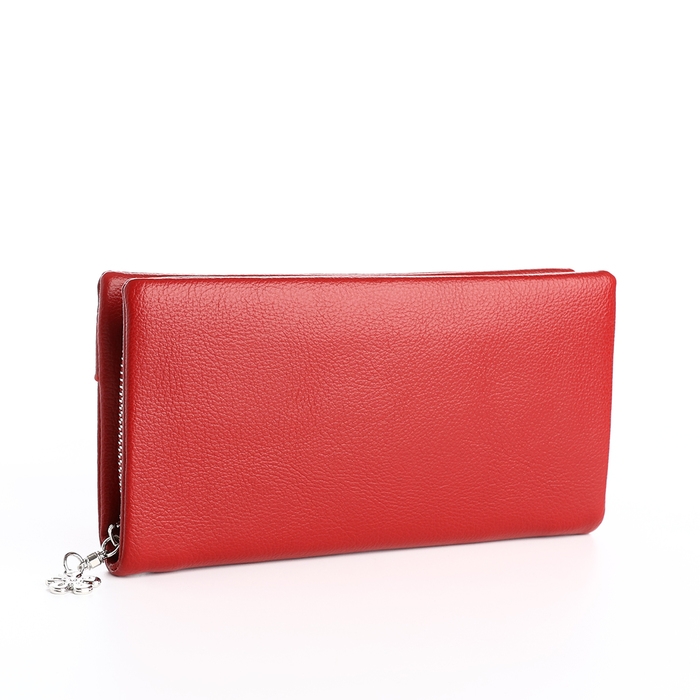 Кошелёк женский на молнии, цвет красный