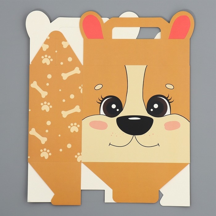 Коробка подарочная складная, упаковка, «Корги», 23 х 20 х 10 см Коробка подарочная складная, упаковка, «Корги», 23 х 20 х 10 см