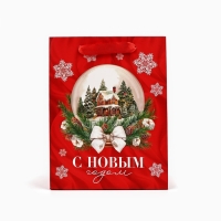 Пакет подарочный новогодний ламинированный «Новогодний шар», MS 18 х 23 х 10 см , Новый год