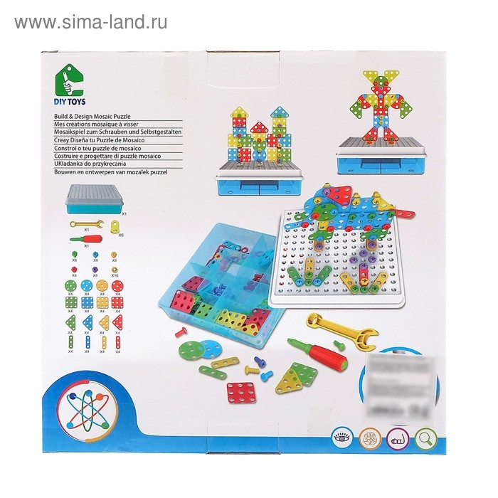 Конструктор с болтовым соединением «Забавные фигуры», с отвёрткой и ключом, 129 деталей Конструктор с болтовым соединением «Забавные фигуры», с отвёрткой и ключом, 129 деталей