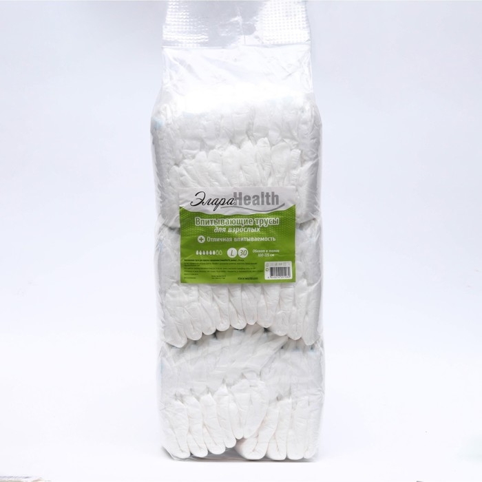 Подгузники-трусики для взрослых ЭлараHEALTH - L, 30шт Подгузники-трусики для взрослых ЭлараHEALTH - L, 30шт
