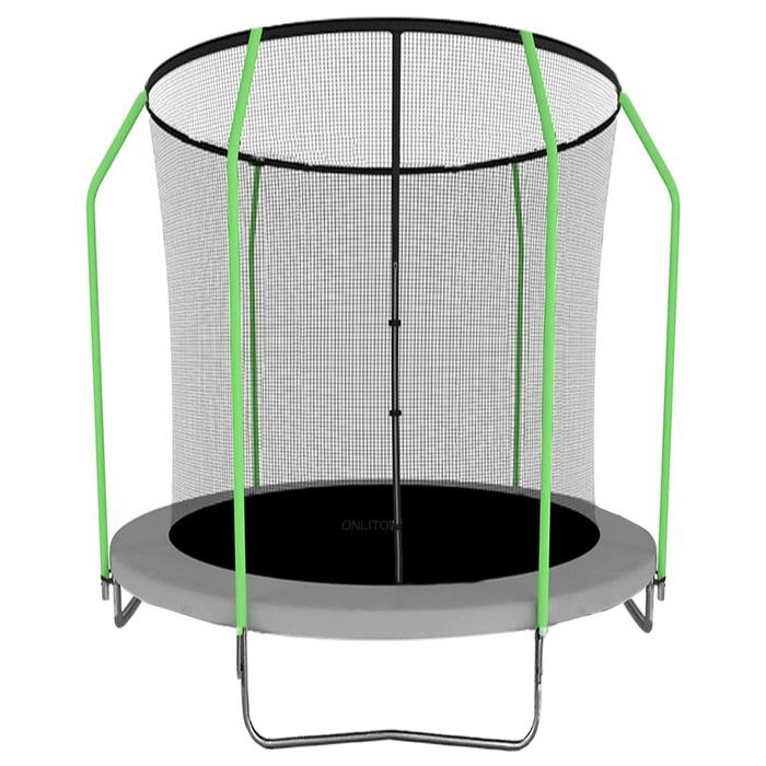Батут ONLITOP, d=183 см, с внутренней сеткой, цвет серый/салатовый Батут ONLITOP, d=183 см, с внутренней сеткой, цвет серый/салатовый