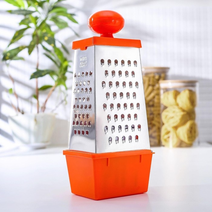 Тёрка Доляна «Комфорт», 4 грани, с контейнером 450 мл, ручка круглая, 28×12×9 см, цвет МИКС Тёрка Доляна «Комфорт», 4 грани, с контейнером 450 мл, ручка круглая, 28×12×9 см, цвет МИКС