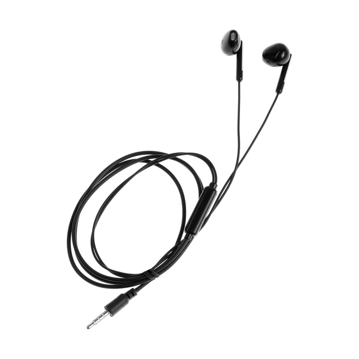 Наушники R-8, проводные, вкладыши, микрофон, 1 м, Jack 3.5 мм, чёрные
