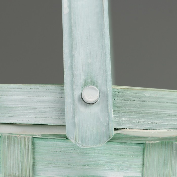 Корзина плетеная, D17 х 12 х 22 см, зеленая, бамбук Корзина плетеная, D17 х 12 х 22 см, зеленая, бамбук