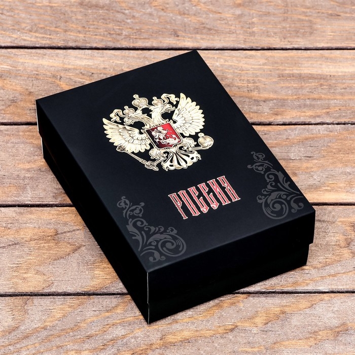 Коробка складная, крышка-дно, Коробка складная, крышка-дно, "Россия", софт тач, 21 х 15 х 7 см