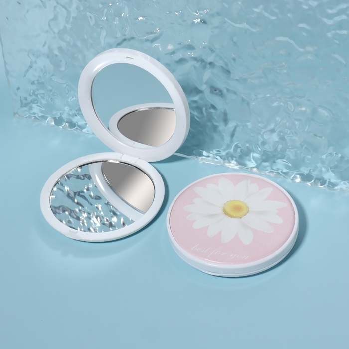Зеркало складное «Ромашки», d = 7 см, с увеличением, цвет МИКС Зеркало складное «Ромашки», d = 7 см, с увеличением, цвет МИКС