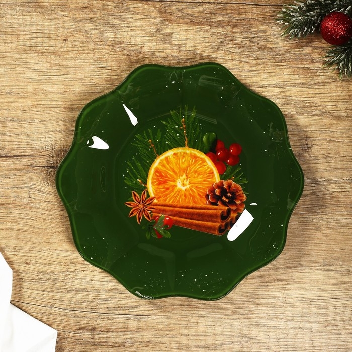 Новый год. Тарелка стеклянная &laquo;Аромат праздника&raquo;, 20 см