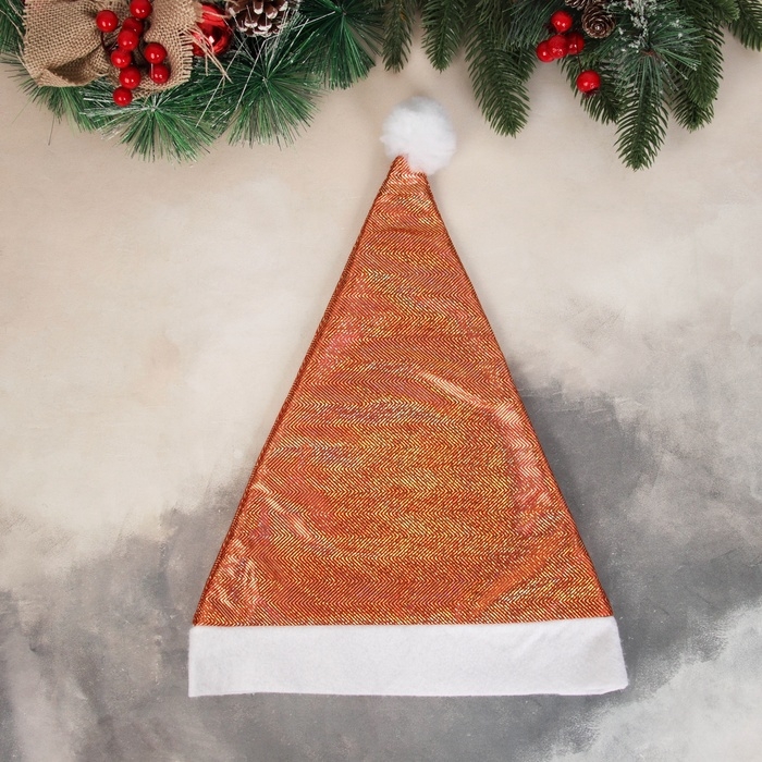 Колпак новогодний  Колпак новогодний "Мерцание ночи" 28х35 см, оранжевый