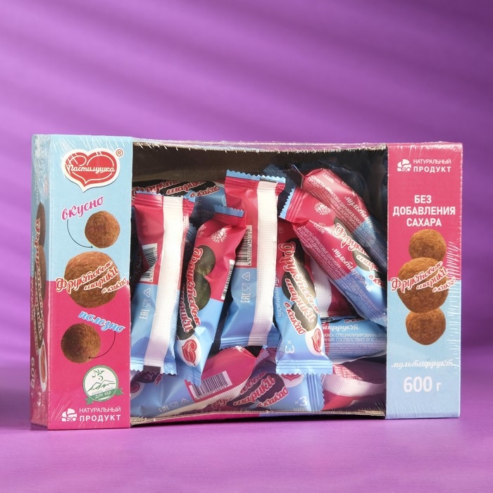 Фруктовые шарики в какао, без сахара, 600г Фруктовые шарики в какао, без сахара, 600г