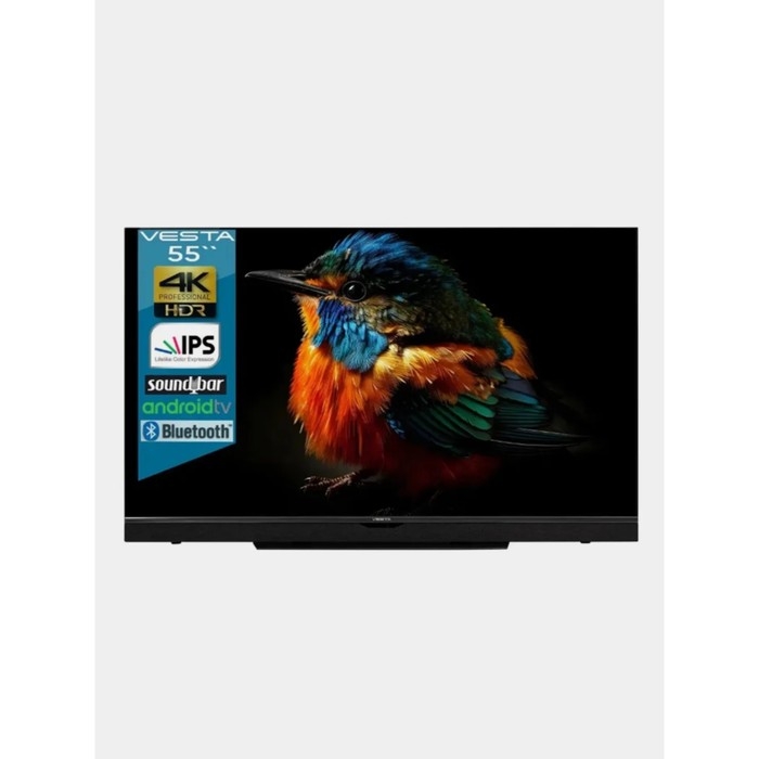 Телевизор VESTA V55MUA7500, 55 Телевизор VESTA V55MUA7500, 55",3840x2160,DVB-T2/C/S2,HDMI 3,USB 2,Smart TV,саундабр,чёрный