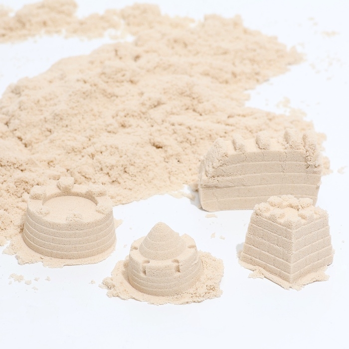 Кинетический песок, 4 формочки, 500 гр, цвет белый Кинетический песок, 4 формочки, 500 гр, цвет белый