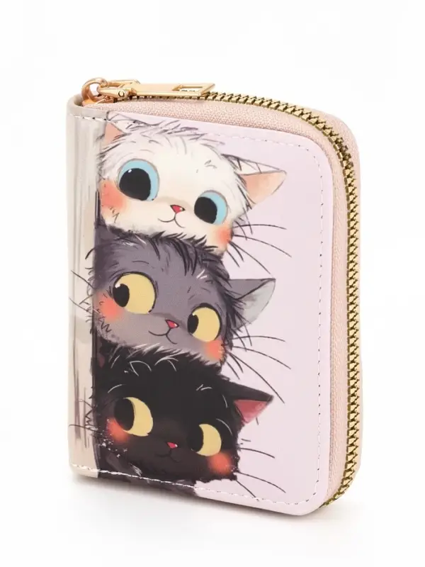 Кошелек дет 07-01-07 Три котёнка, 10,8*2,5*8,5 см, на молнии, розовый