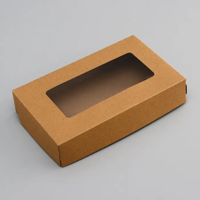 Контейнер навынос, с окном, крафт, 20&times;12&times;4 см