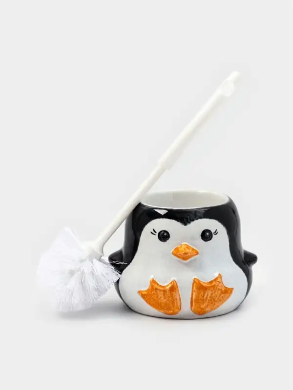 Ёршик для унитаза с подставкой &laquo;Пингвин&raquo;, фарфор