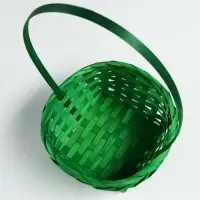 Набор корзин плетеных, D19x9/32 см, D22x9,5/34 см, D25x10/36 см, 3шт, зелёные, бамбук