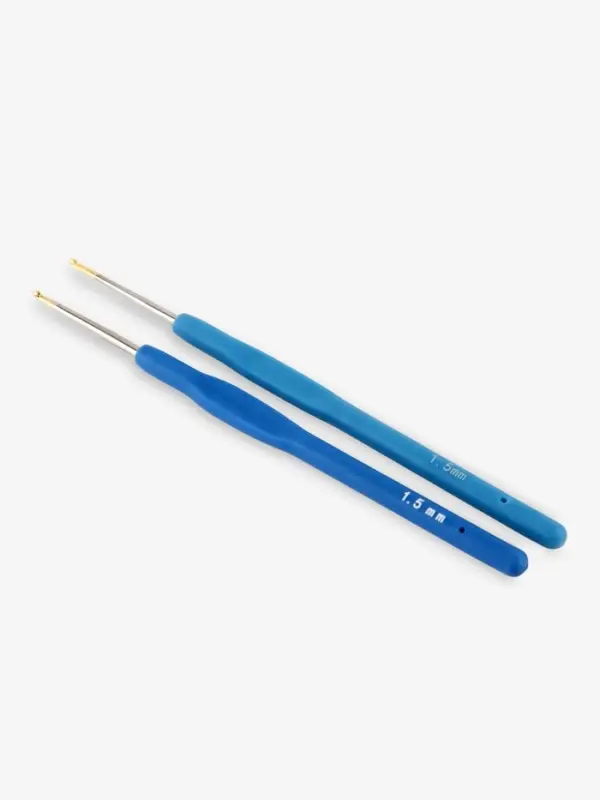 Крючок для вязания, с силиконовой ручкой, d=1.5 мм, 13 см, МИКС