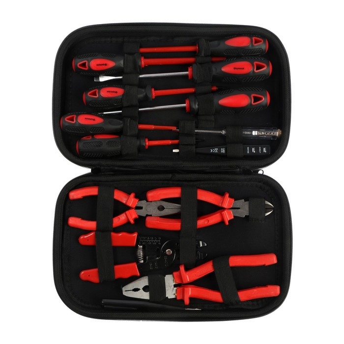 Набор инструментов ЕРМАК 657-252, бокорезы, пассатижи, отвертки, 13 предметов Набор инструментов ЕРМАК 657-252, бокорезы, пассатижи, отвертки, 13 предметов