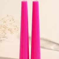 Набор свечей, 3.5х23 см, 2 шт "Башня" ярко-розовый 4х9,5х25 см