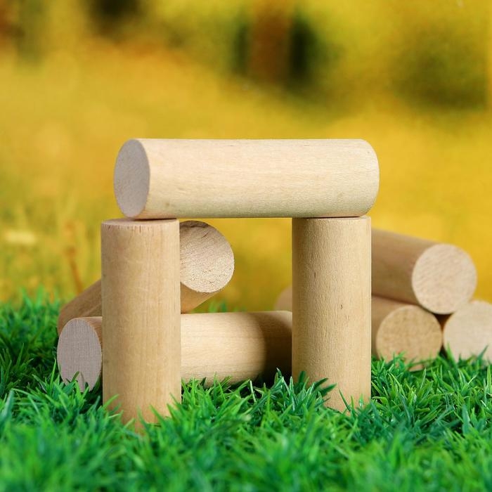 Игра  Игра "Городки", биты 2 шт 49х2.5 см, городки 10 шт 9х2.5 см