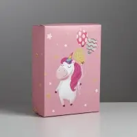 Коробка подарочная складная, упаковка, &laquo;Единорог&raquo;, 21 х 15 х 7 см
