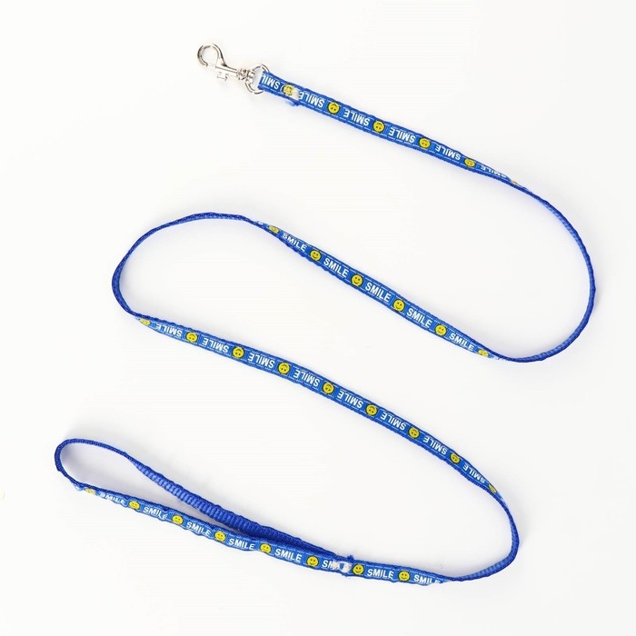 Комплект амуници Комплект амуници "Смайлик", ширина 1 см, поводок 120 см, шлейка 26-38 см, синий